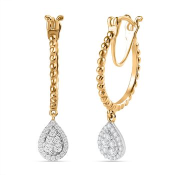 Moissanit Ohrringe 925 Silber Zweifarbige Beschichtung ca. 0.68 ct