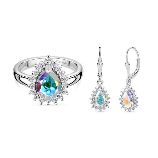 D'Joy Merkur mystischer Topas und Zirkon Ring und Ohrringe