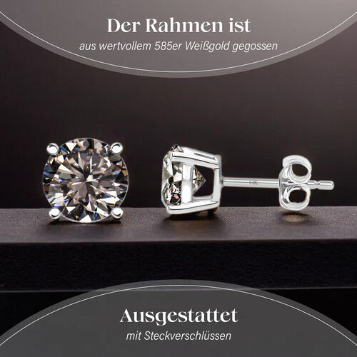LUXURIANT DIAMOND- SGL zertifizierte VS-EF Labor Diamant Ohrstecker in 585 Weißgold - 2 ct. image number 3