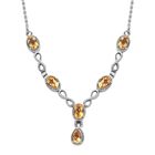 Citrin Halskette ca. 45 cm Edelstahl ca. 2.41 ct