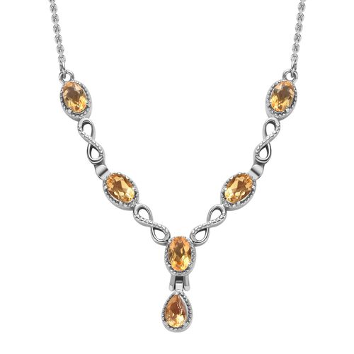 Citrin Halskette ca. 45 cm Edelstahl ca. 2.41 ct image number 0