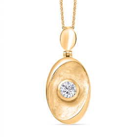 D’joy Moissanit Schmuckset 925 Silber 750 Gelb Vergoldet ca. 0,43 ct.