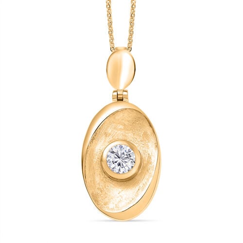 D’joy Moissanit Schmuckset 925 Silber 750 Gelb Vergoldet ca. 0,43 ct. image number 0