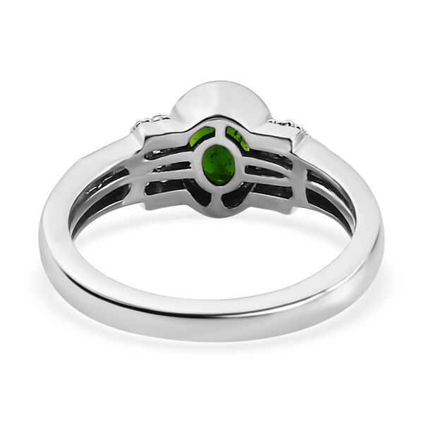 Natürlicher Chromdiopsid und Zirkon Ring 925 Silber Bicolor  ca. 0,98 ct image number 6