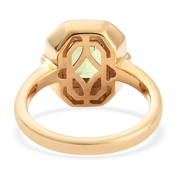 Peridot und Zirkon emaillierter Solit&auml;r Ring 925 Silber 585 Vergoldet image number 5