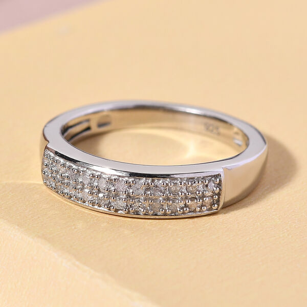 Diamant Ring 925 Silber platiniert  ca. 0,15 ct image number 2