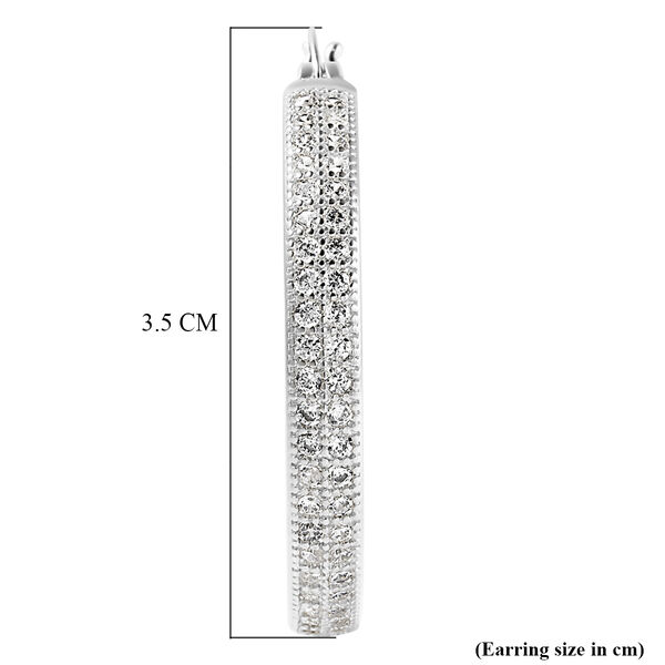 Weiße Zirkonia-Creolen, reines Messing silberfarben ca. 2,10 ct image number 5