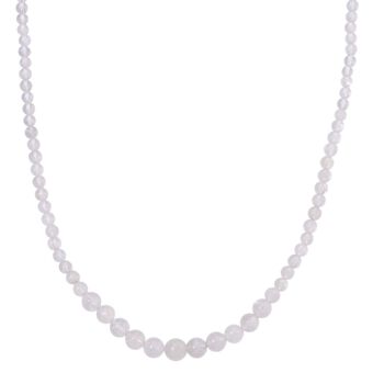 D'Joy AAA Regenbogen Mondstein Halskette ca. 50 cm 925 Silber rhodiniert ca. 140,00 ct.