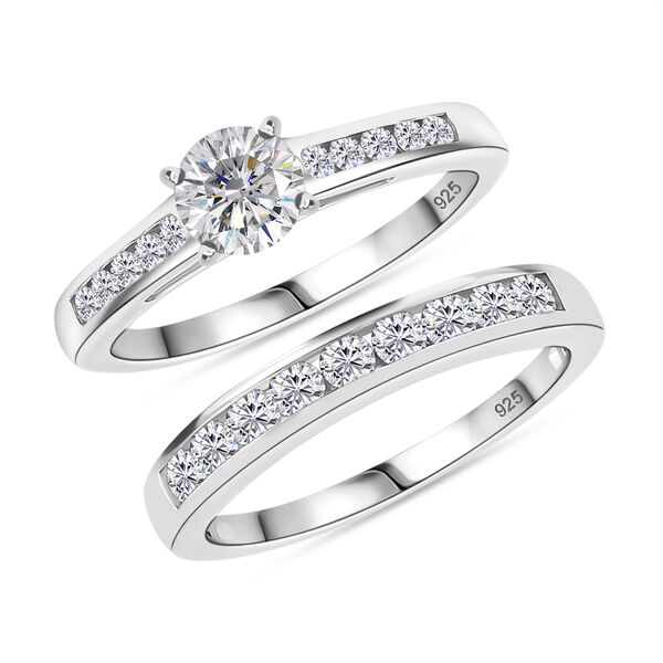 Funkelnde K&ouml;nigin- 2er-Set Moissanit Ringe- 1,46 ct. image number 4