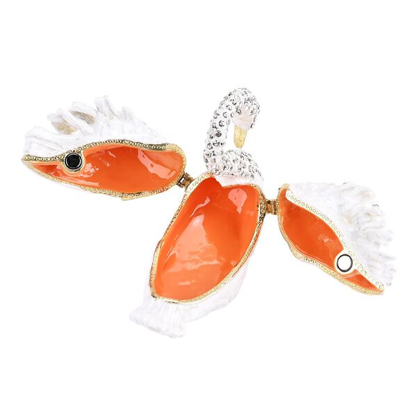 LIVMORE Schwan-Design Schmuckdose, 7x4,5x6cm, Wei&szlig; image number 6