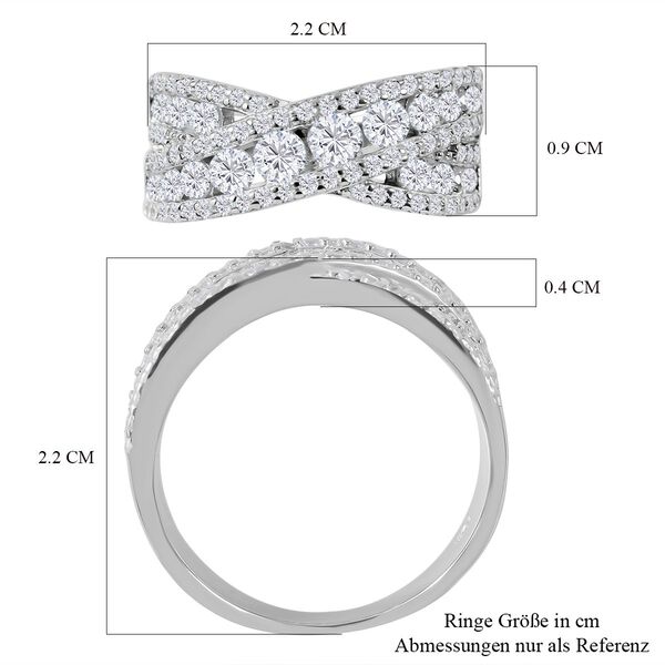 Lustro Stella - Weißer Zirkonia Ring, 925 Silber rhodiniert (Größe 17.00) ca. 1.31 ct image number 5