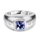 AA Tansanit, Moissanit Ring 925 Silber rhodiniert (Größe 17.00) ca. 1,42 ct