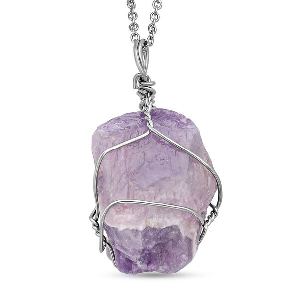 Gr&uuml;ne Fluorit, afrikanische Amethyst und Rosenquarz-Halskette - 278 ct. image number 8