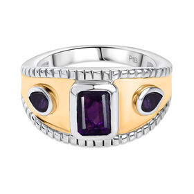Afrikanischer Amethyst Ring Messing (Größe 19.00) ca. 1,29 ct