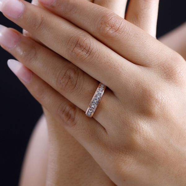 J Francis gefertigt mit SWAROVSKI- Wei&szlig;er Swarovski Kristall Ring, 925 Silber ros&eacute;vergoldet image number 3