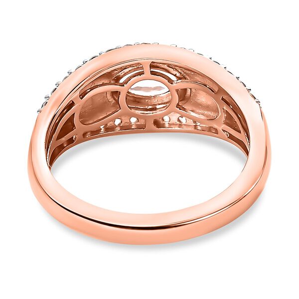 Marropino Morganit, weißer Zirkon Ring, 925 Silber Roségold Vermeil (Größe 21.00) ca. 1.06 ct image number 5