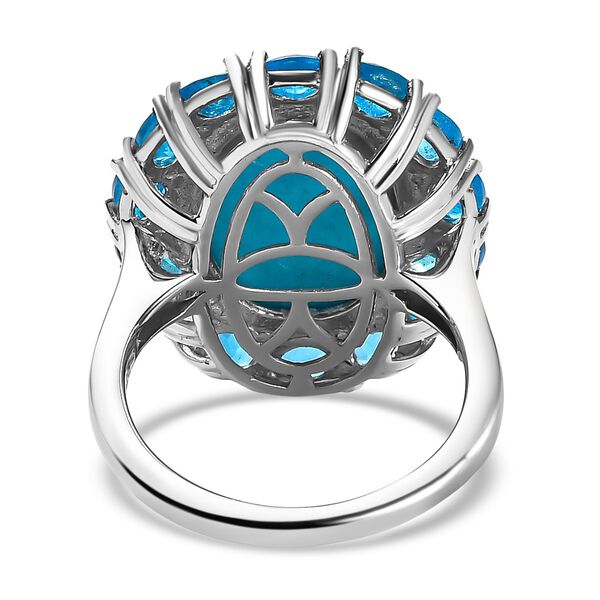 Amerikanischer, nat&uuml;rlicher Sleeping Beauty T&uuml;rkis und Neon Apatit-Ring - 10,38 ct. image number 6