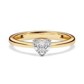 LUXURIANT DIAMOND - Lab Grown Diamant VS-EF SGL zertifiziert Ring, 925 Silber 750 Gelbgold Vermeil (Größe 18.00) ca. 0.50 ct
