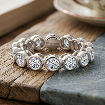 LUXURIANT SGL zertifizierter SI-GH Labor Diamant Ring, 925 Silber rhodiniert - 3 ct.