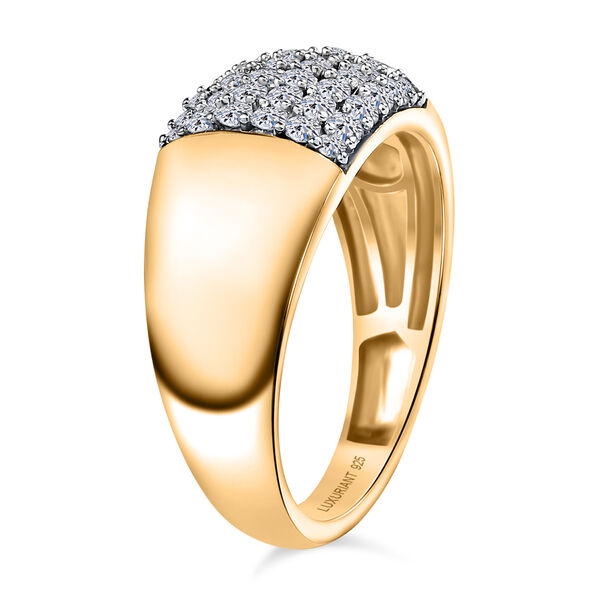 LUXURIANT SGL zertifizierter SI-GH Labor Diamant Ring, 925 Silber 750 Gelbgold Vermeil - 0,50 ct. image number 5