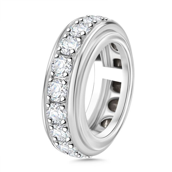 J Francis gefertigt mit SWAROVSKI- Wei&szlig;er Swarovski Kristall Spinning-Ring image number 5