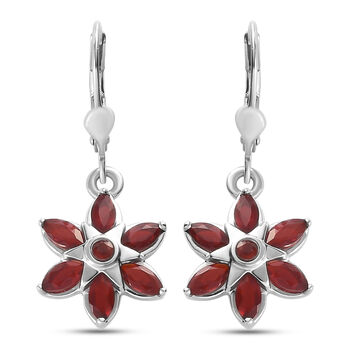 Mexikanischer Kirschfeuer-opal Ohrringe 925 Silber platiniert ca. 1,19 ct