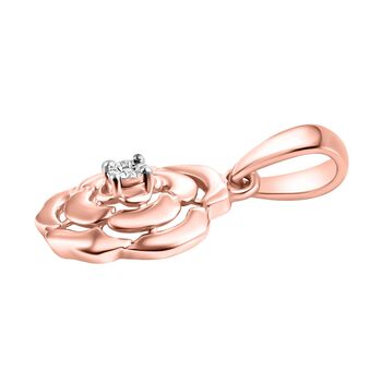 Wei&szlig;er Diamant Anh&auml;nger 925 Silber 750 ros&eacute;vergoldet