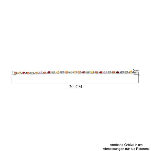 Mehrfarbiges Saphir-Armband, ca. 20 cm, 925 Silber platiniert ca. 8.16 ct image number 3