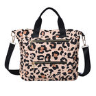 Leopardenmuster Schultertasche für Damen, Größe 32x12x25 cm, Schwarz und Braun