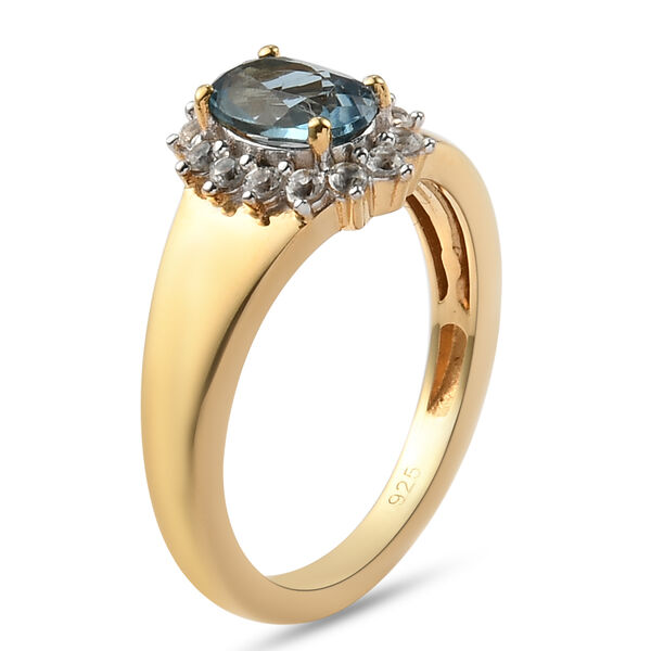 London Blau Topas und Zirkon Ring, ca. 1,24 ct image number 5