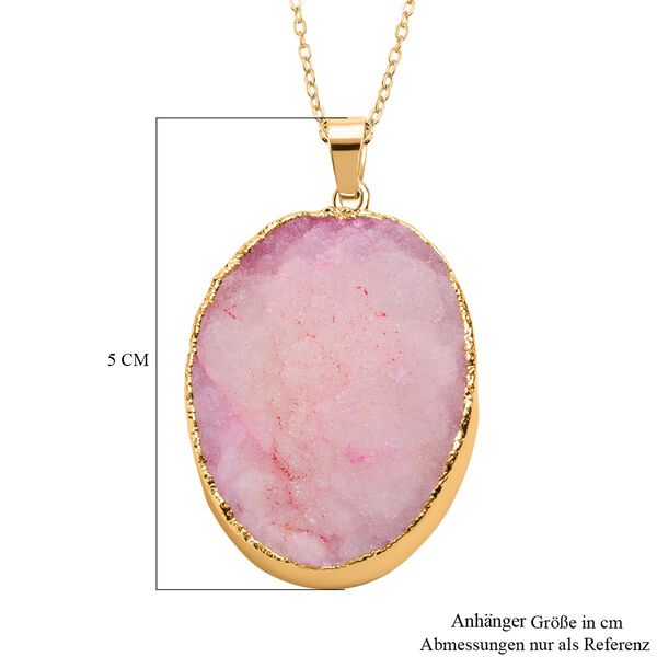 Fuchsia Drusy Quarz Anhänger mit 60cm Kette - 30 ct. image number 3