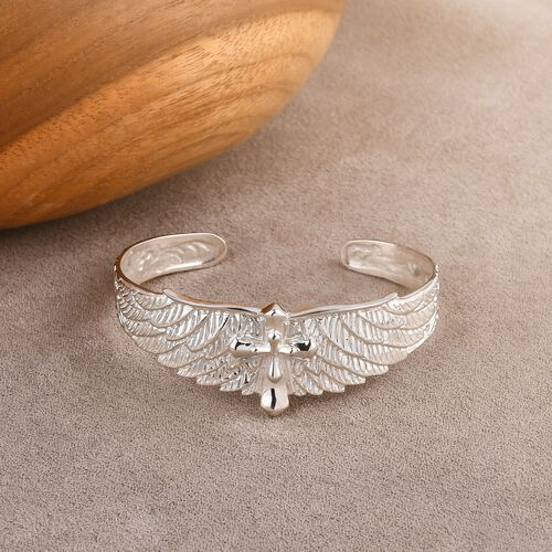 Royal Bali Kollektion- 925 Silber Armreif mit Kreuz-Motiv, 19cm image number 1