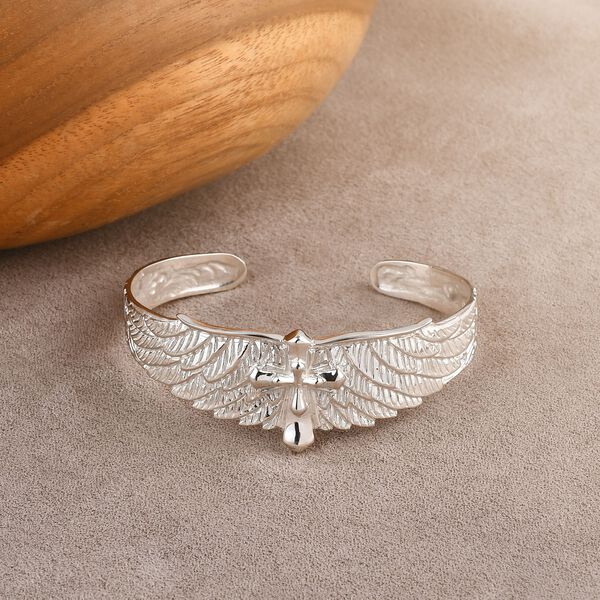 Royal Bali Kollektion- 925 Silber Armreif mit Kreuz-Motiv, 19cm image number 1