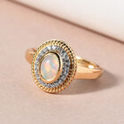 Natürlicher Äthiopischer Opal und Zirkon Ring 925 Silber vergoldet  ca. 0,83 ct image number 1