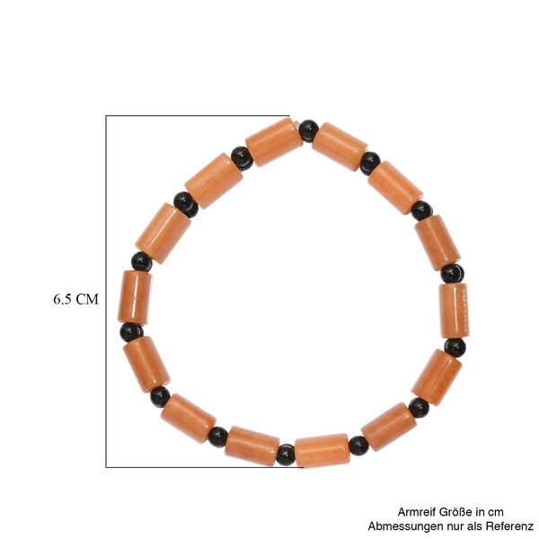 Flexibles rotes Aventurin und schwarzes Spinell Armband - 102 ct. image number 4