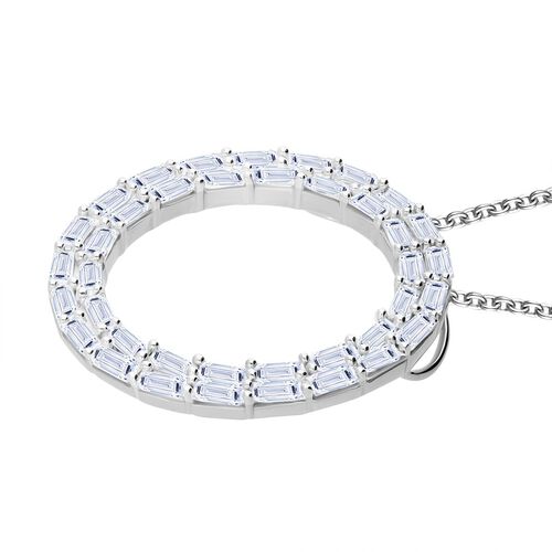 LUXURIANT DIAMOND- SGL zertifizierter SI-GH Labor Diamant Anhänger mit 50cm Kette, 925 Silber rhodiniert - 2 ct. image number 3