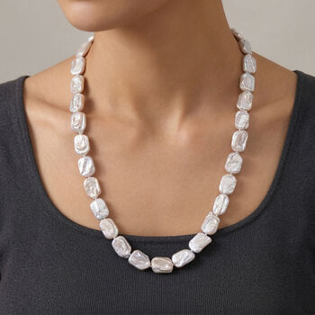 D'Joy wei&szlig;e Keshi Perle 50cm Halskette