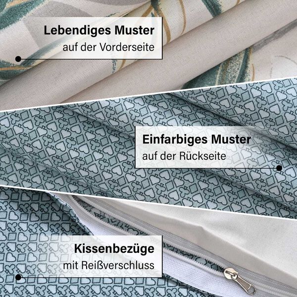 Bettw&auml;sche-Set 6tlg., Blumenmuster, blau/wei&szlig; image number 4