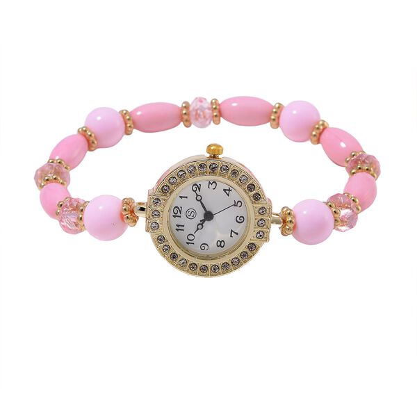 4er Set STRADA - Uhr mit Rosa Kristall Armb&auml;nder image number 2