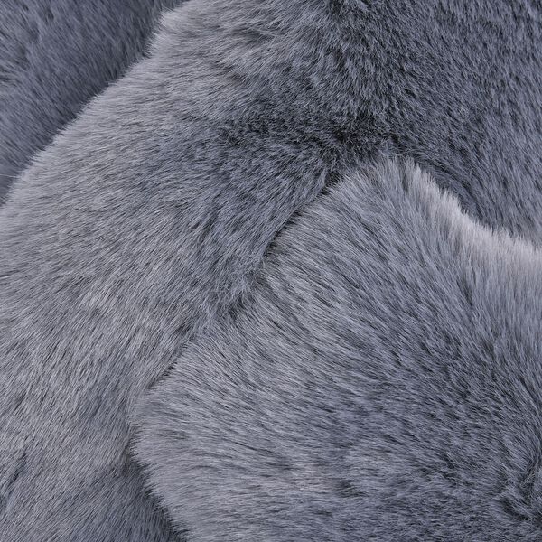 Damen Winterschal im Kreuzdesign aus Kunstfell, Blau image number 2