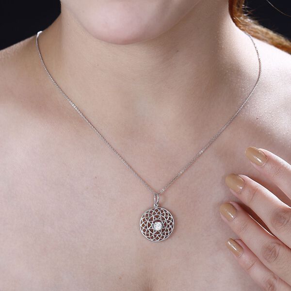 Moissanit Anhänger, 925 Silber rhodiniert, 0,44 ct. image number 2