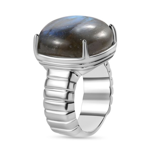 Labradorit Ring, Edelstahl (Größe 16.00) ca. 14.17 ct image number 6