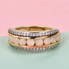 Natürlicher Äthiopischer Opal und Zirkon Ring 925 Silber 585 Vergoldet image number 1