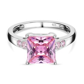 Rosa Zirkonia Ring 925 Silber (Größe 17.00)