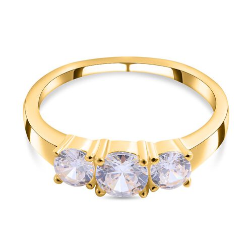 LUSTRO STELLA - Weißer Zirkonia-Ring, 925 Silber vergoldet - 1,75 ct. image number 0