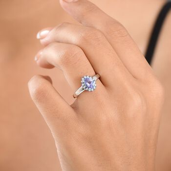 D'Joy Tansanit, blauer Diamant und Zirkon Ring - 0,88 ct.