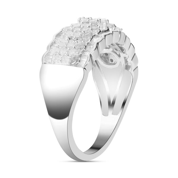 Weißer Diamant Ring, 925 Silber platiniert (Größe 20.00) ca. 1.00 ct image number 3