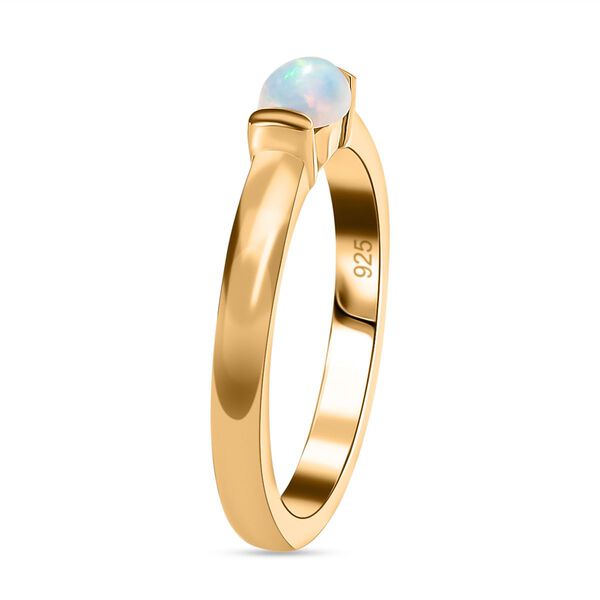 AA Natürlicher, äthiopischer Welo Opal Ring 925 Silber vergoldet (Größe 17.00) ca. 0,30 ct image number 6