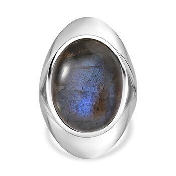 Labradorit Ring, Edelstahl (Gr&ouml;&szlig;e 16.00) ca. 18.19 ct