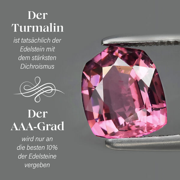 AAA rosa Calabar Turmalin und Diamant Ring in 585 Gelbgold - 1,39 ct. image number 4